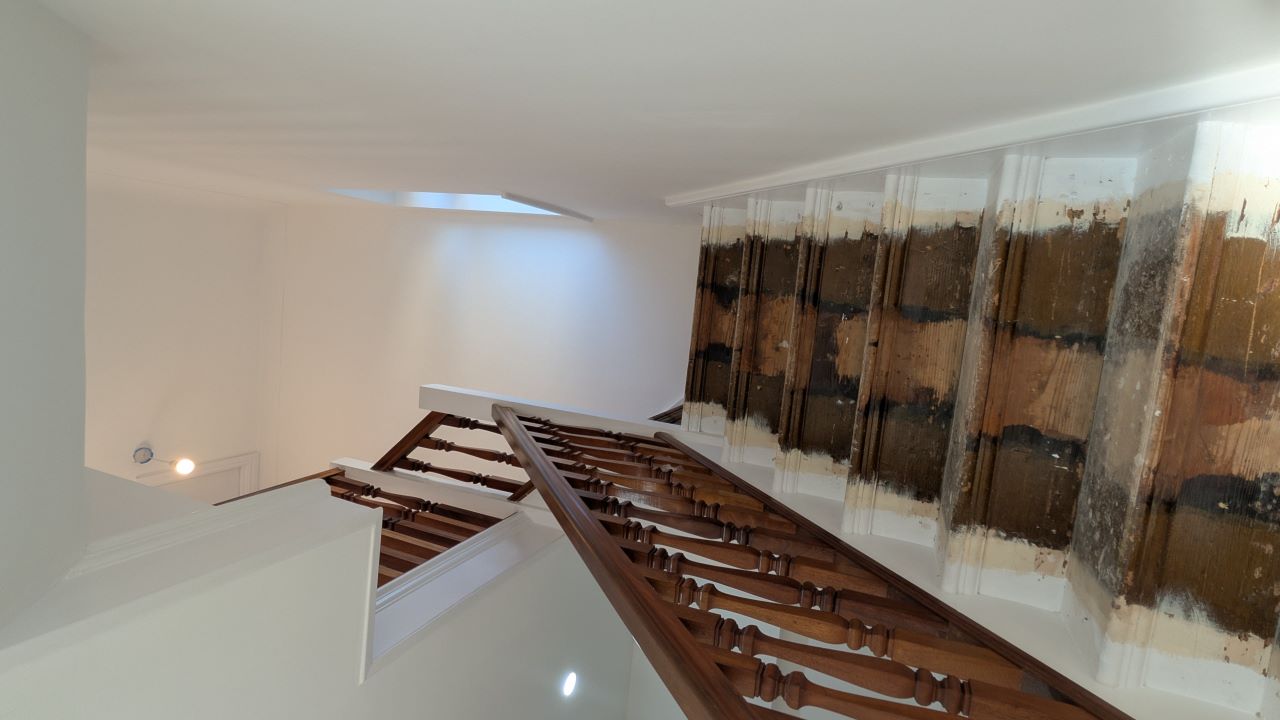 Black metal staircase balustrade