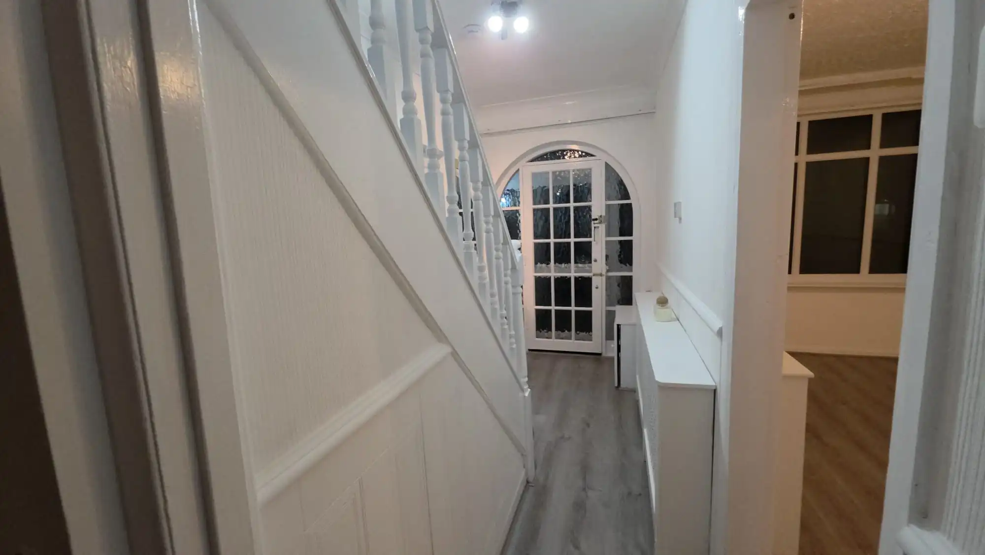 Panelled hallway and flooring